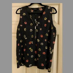 The Kooples Polka Dot/Floral Silk Tank Top Size L